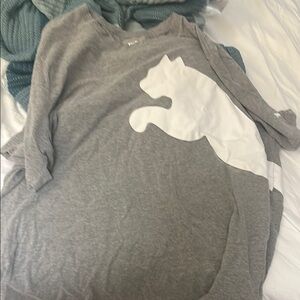 Gray Shirt with White Puma Logo